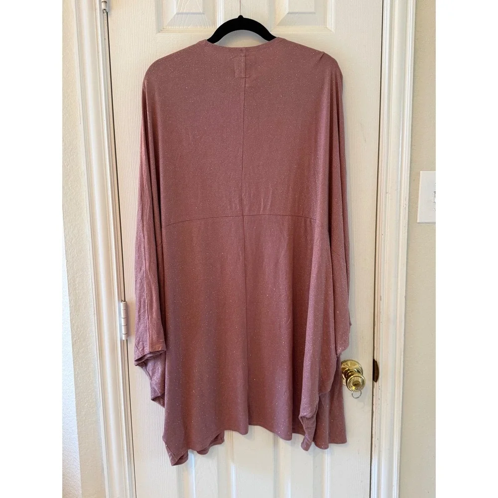 Chaser Rosebud Shimmer Kimono Cardigan M/L Open Front Draped‎ Boho NWT